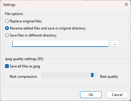 Screenshot Einstellungsdialog